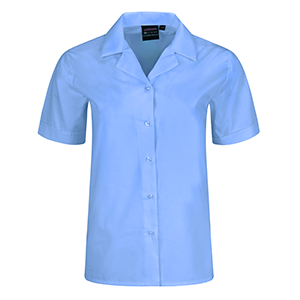 GIRLS Sky Blue Revere Collar Blouse
