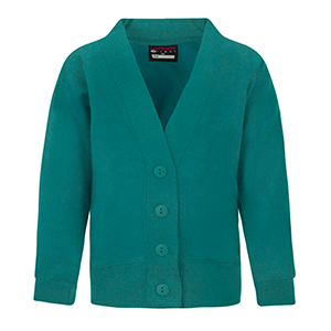 Girls School Sweatshirt Cardigan in Kingfisher