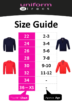 Sweatshirt and Sweatshirt Cardigan Size Guide