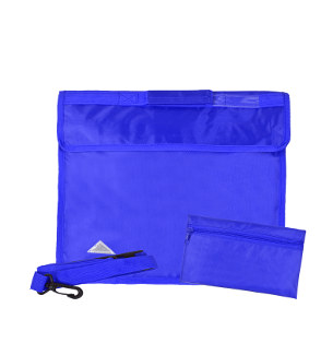 Deluxe School Book Bag with Strap and Pencil Case in Royal Blue