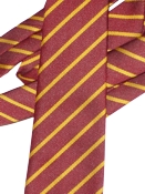 Maroon (Burgundy) and Gold Striped School Tie